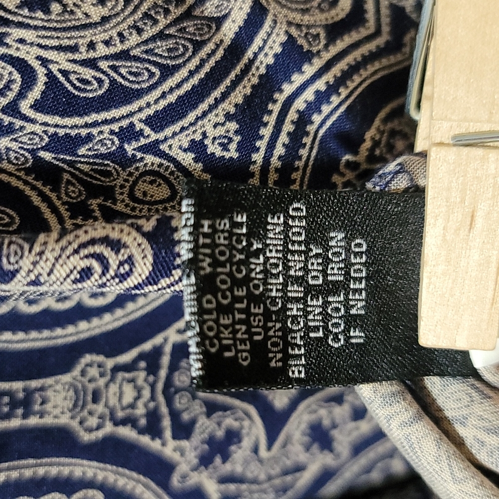 TORRID M/L PAISLEY MIDI CHALLIS TANK DRESS BLUE BANDANA PRINT MINIMALIST SIZE 00 - Picture 8 of 11